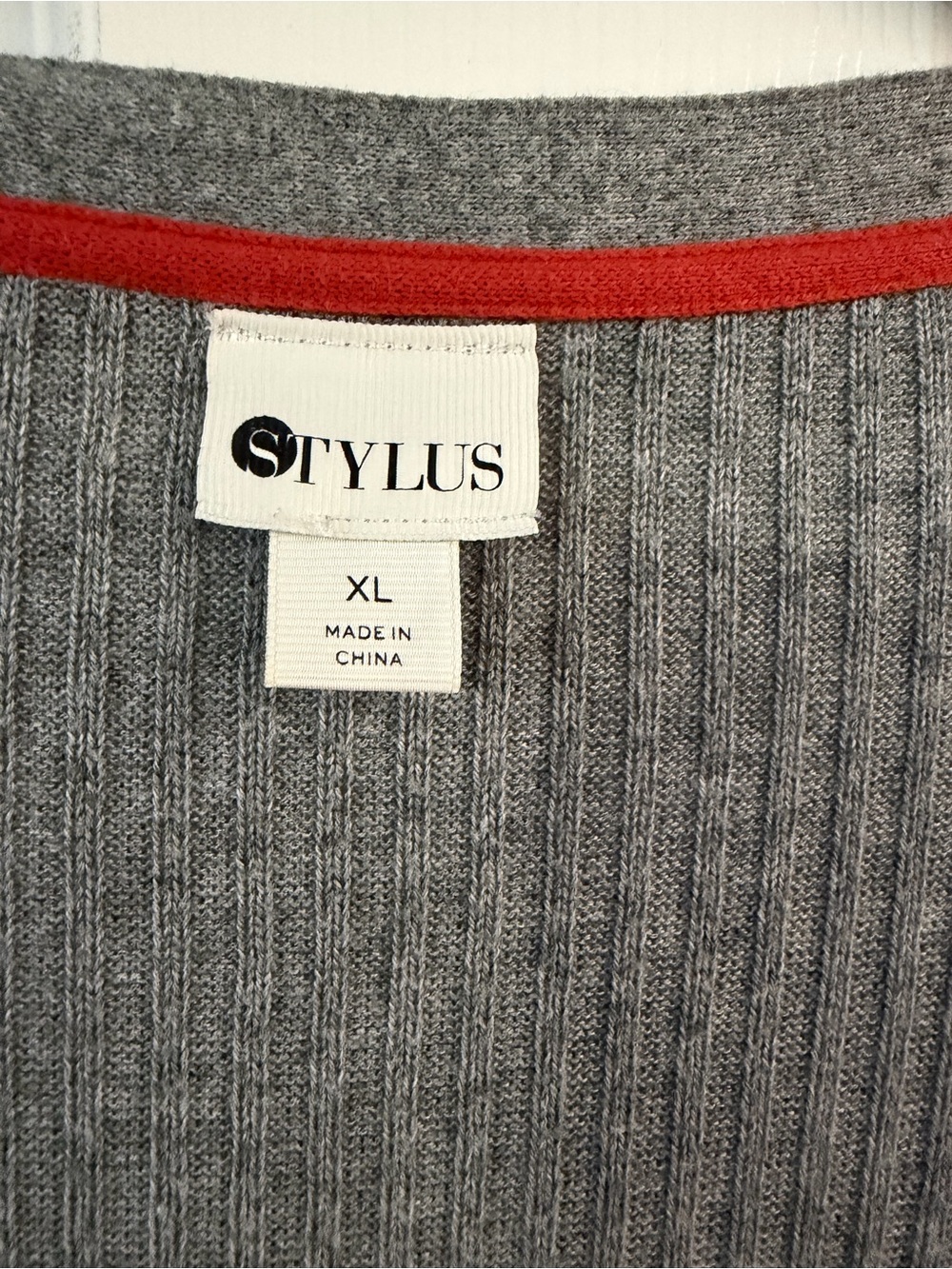 STYLUS Grey Ribbed Longline Button-Front Cardigan - Picture 8 of 9